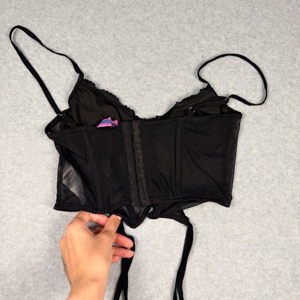 Edikted Black Lace Mesh Bustier - Picture 5 of 5